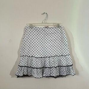 White Soulmate Skirt With Black Polka Dots